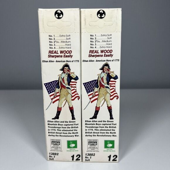 2 DIXON TICONDEROGA worlds best pencil No 2 13882 Soft Real Wood USA box of 12 - Picture 2 of 7